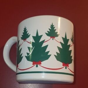 Vintage Rare M&AM Christmas Tree Coffee Mug Cup Holiday Tea Made In Korea